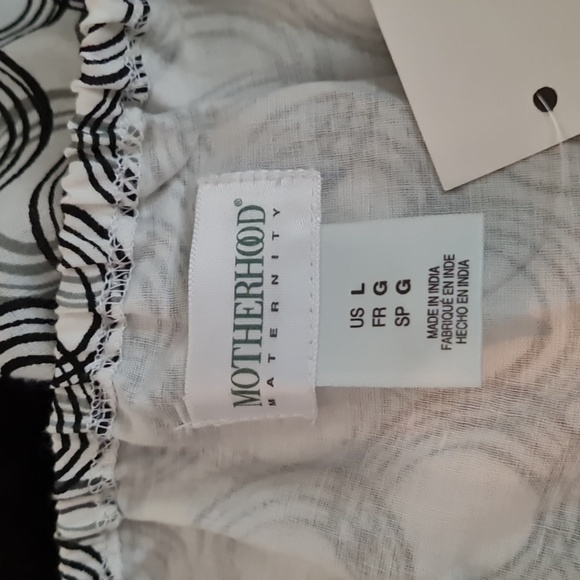 MOTHERHOOD MATERNITY Sz L black/white sundress geometric design NWT summer dress - Picture 4 of 4
